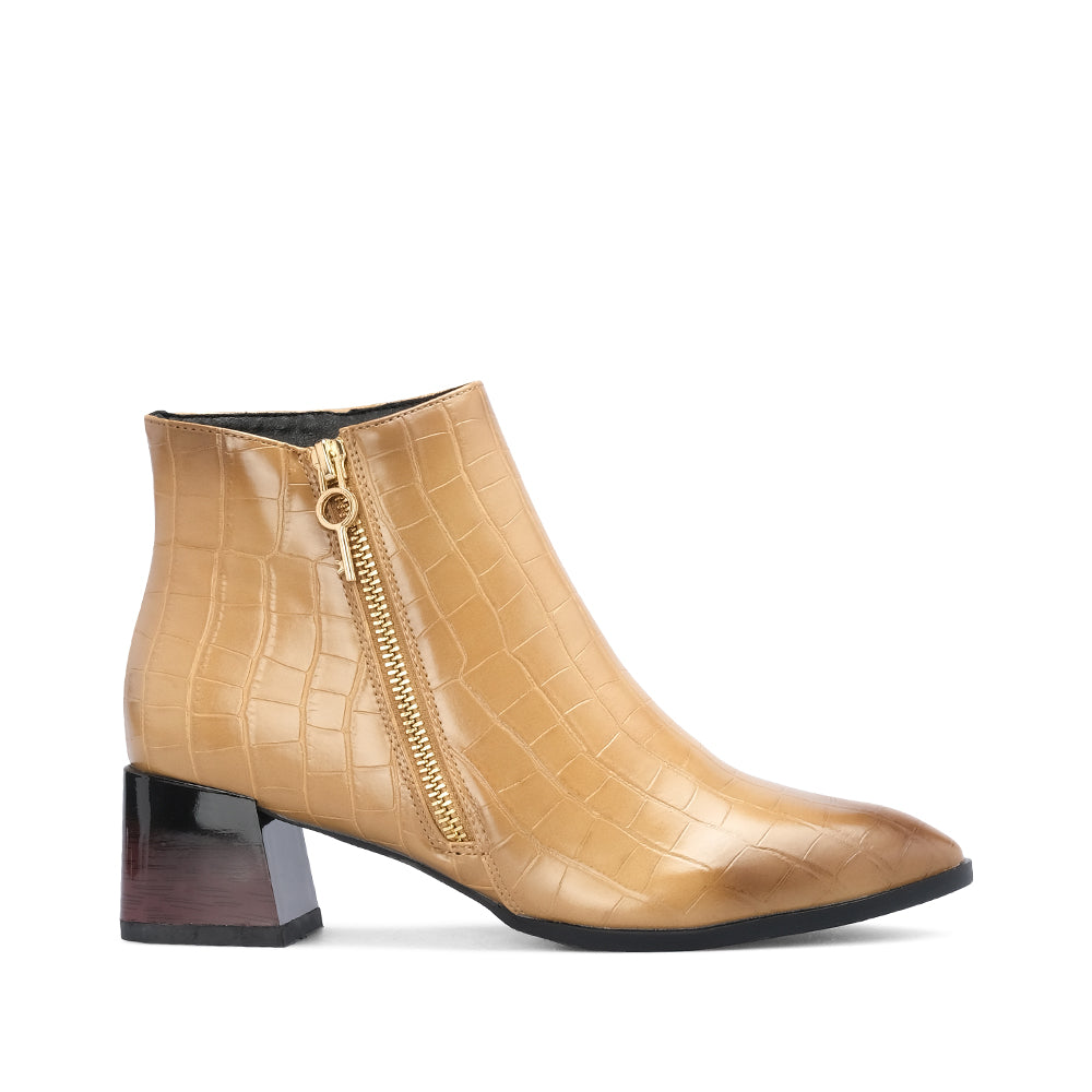 Botim Casual Mulher Pele Sintética Camel