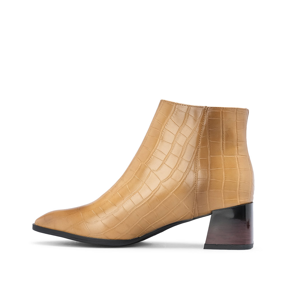Botim Casual Mulher Pele Sintética Camel