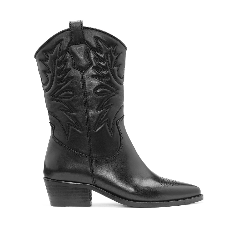 Botim Texana Mulher Pele Preto