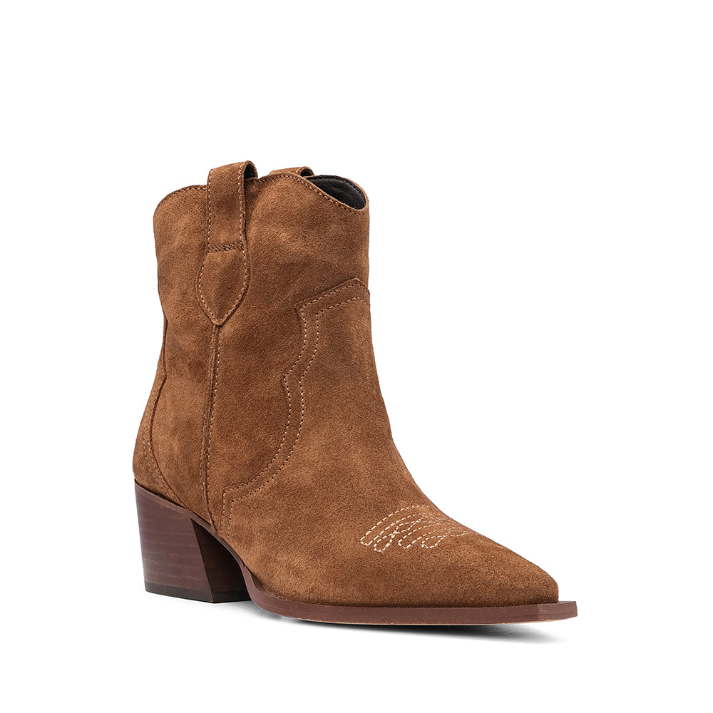 Botim Texana Mulher Camurça Camel