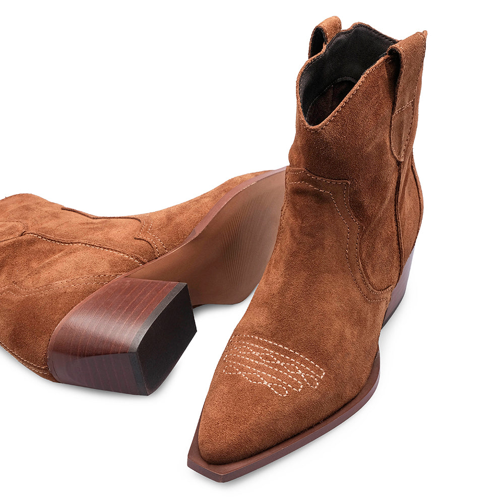 Botim Texana Mulher Camurça Camel