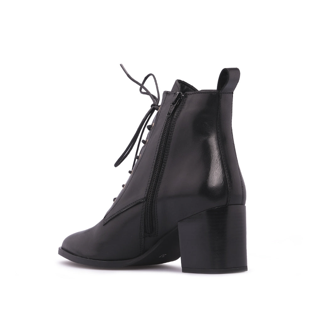 Botim Salto Alto Mulher Pele Preto