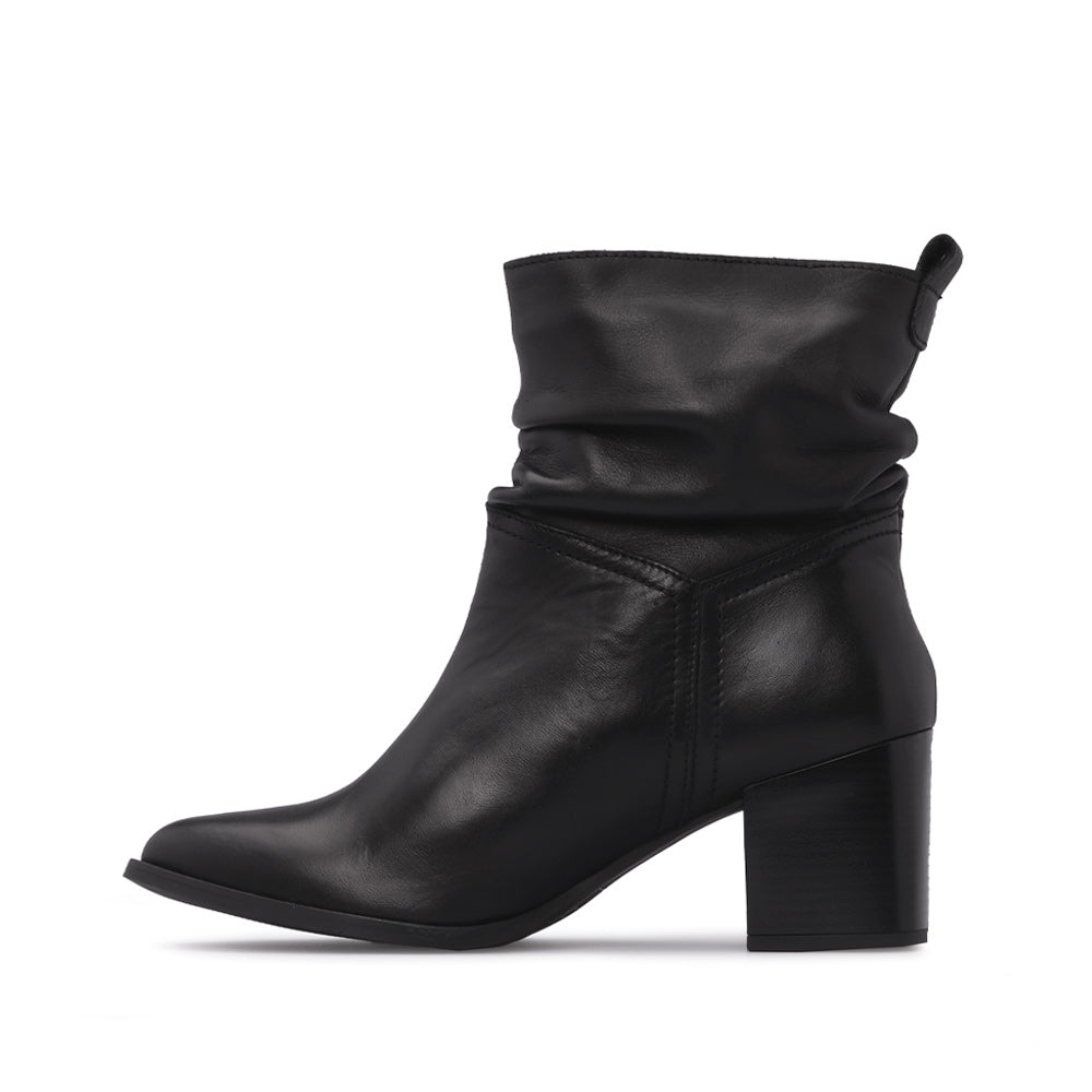 Botim Salto Alto Mulher Pele Preto