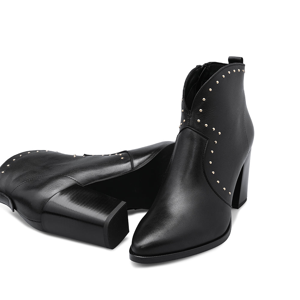 Botim Salto Alto Mulher Pele Preto
