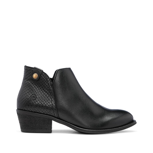 Botim Salto Médio Mulher Pele Preto