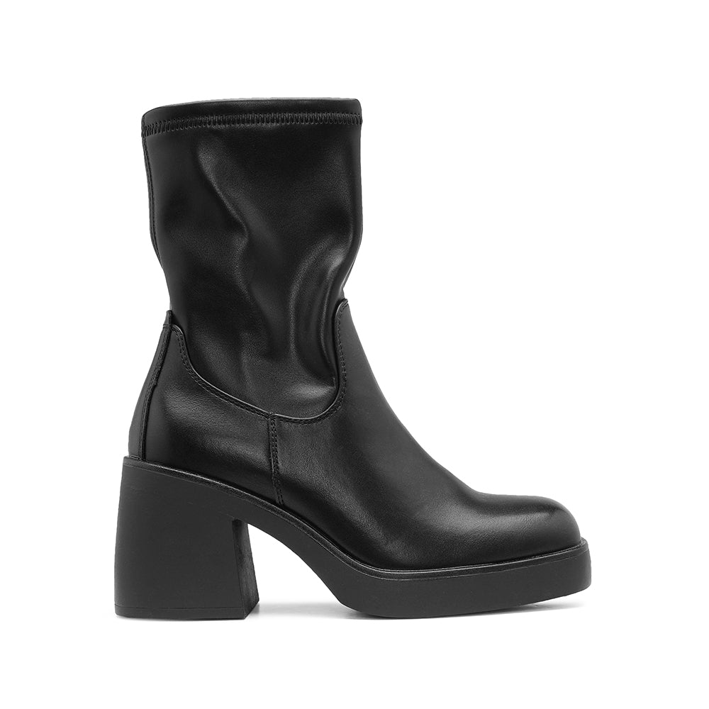 Botim Salto Alto Mulher Pele Preto