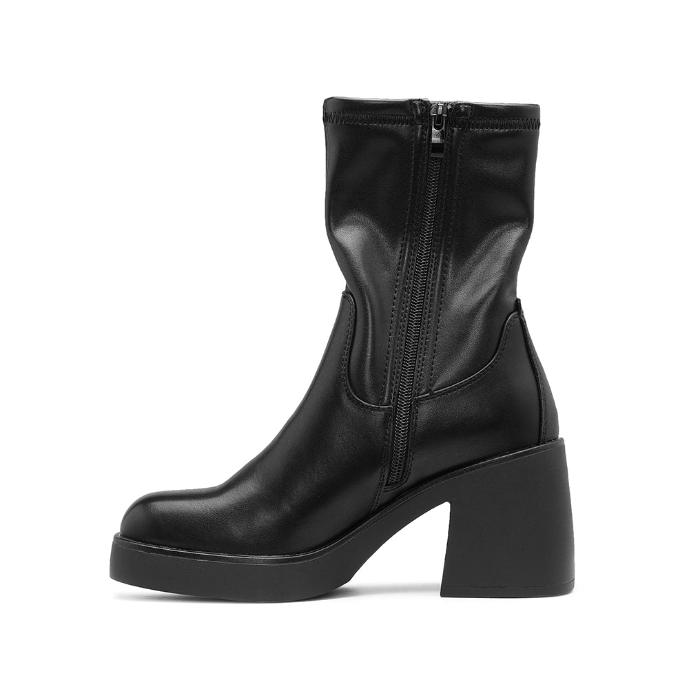 Botim Salto Alto Mulher Pele Preto