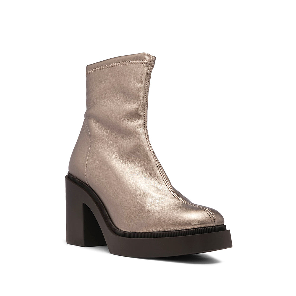 Botim Salto Alto Mulher Pele Bronze