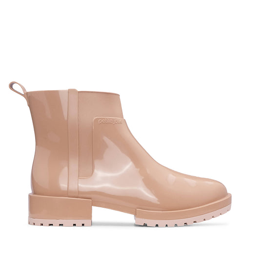 Women's Beige Galosh Ankle Boots