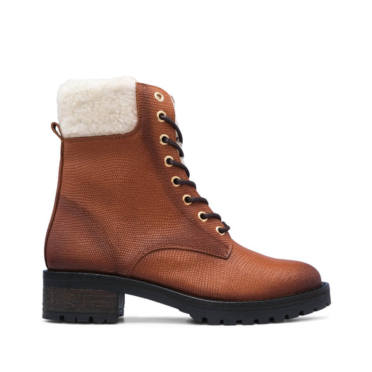 Botim Salto Raso Mulher Gravado Camel