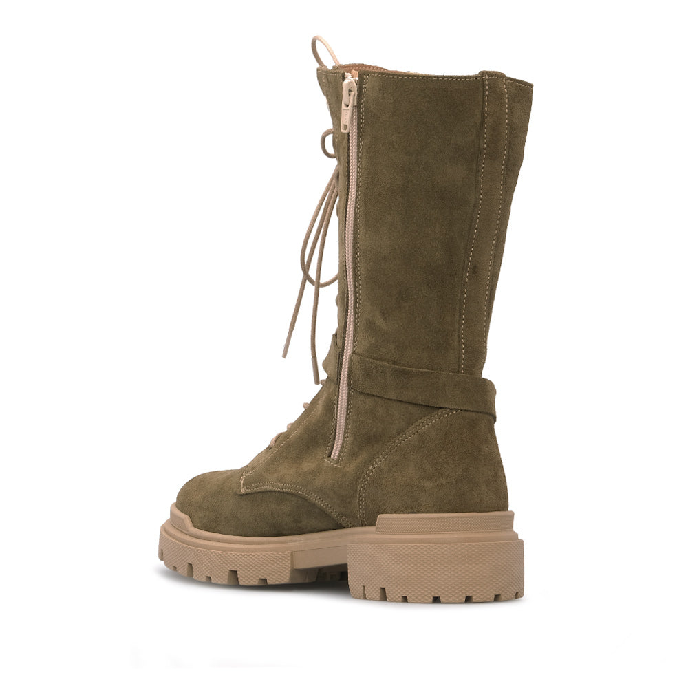 Bota Salto Médio Mulher Camurça Kaky
