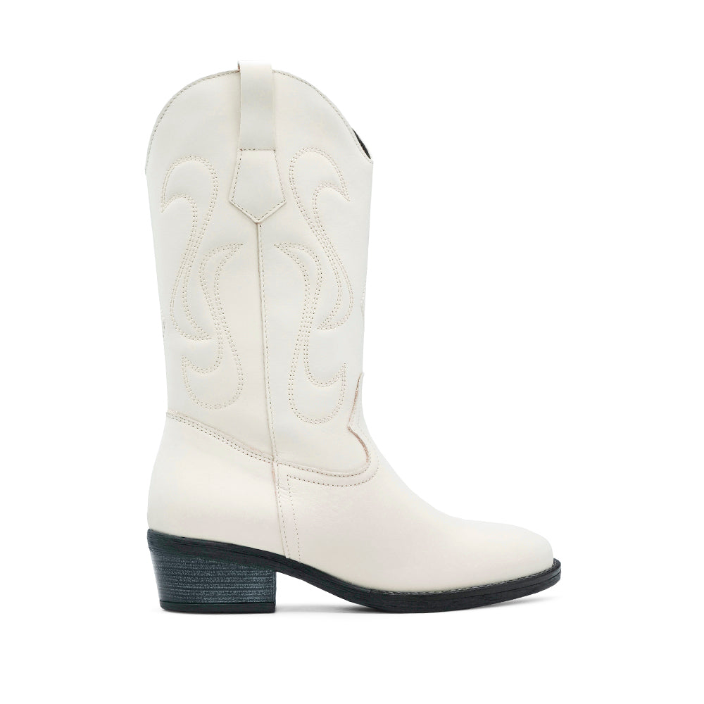Bota Texana Mulher Pele Bege