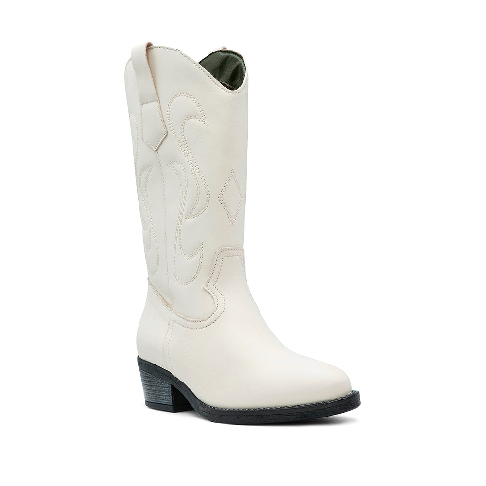 Bota Texana Mulher Pele Bege