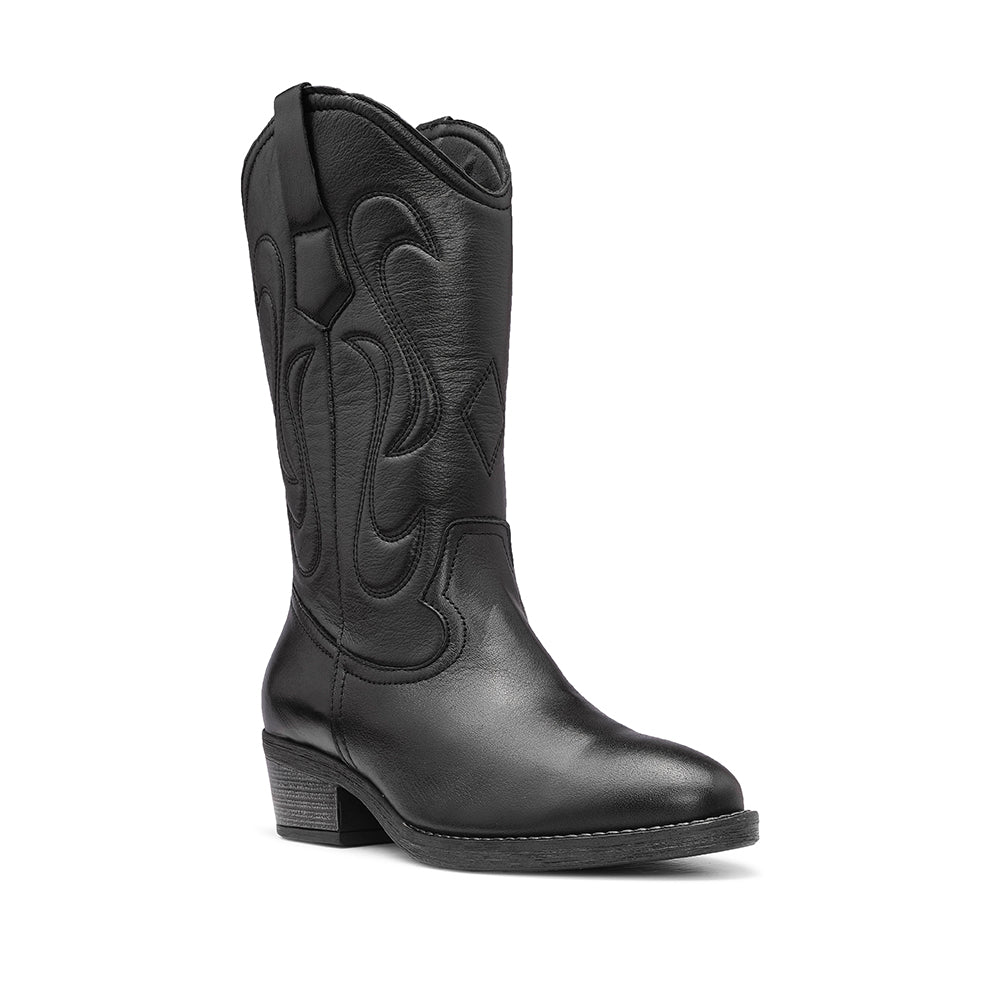 Bota Texana Mulher Pele Preto