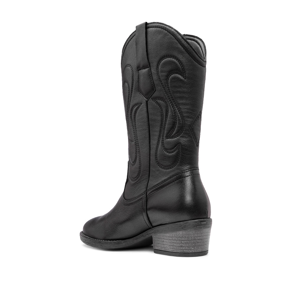 Bota Texana Mulher Pele Preto