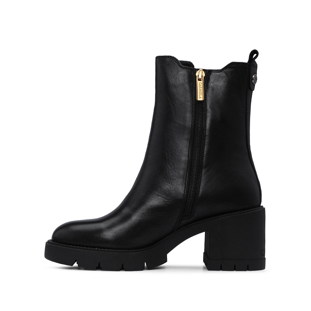 Bota Casual Mulher Pele Preto