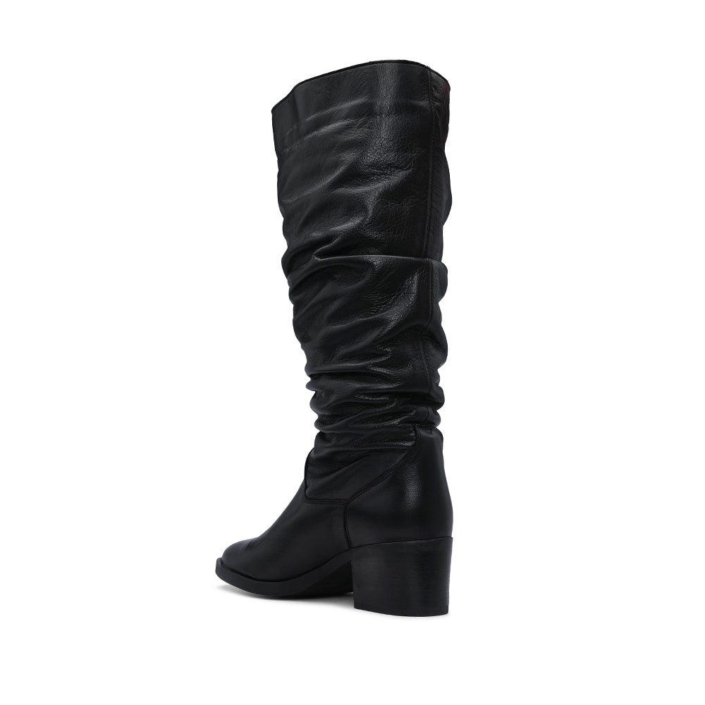 Bota Salto Médio Mulher Pele Preto