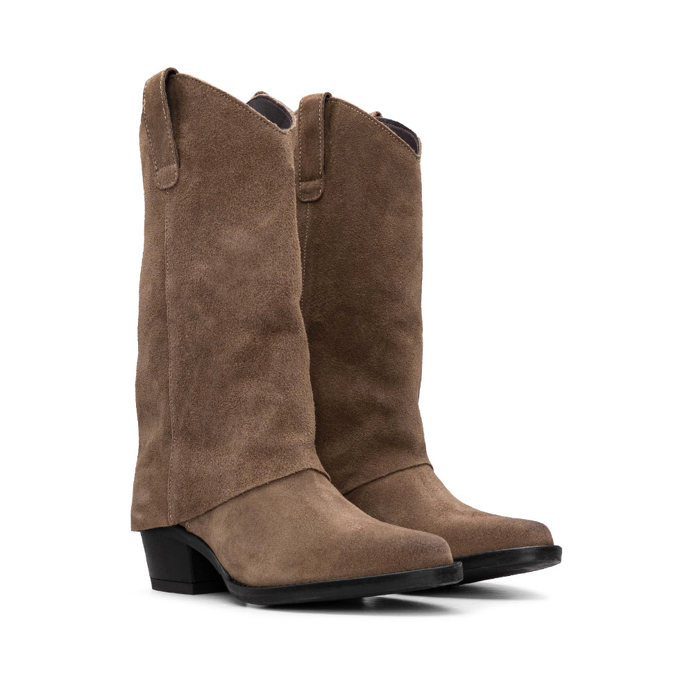 Bota Polaina Mulher Camurça Terra
