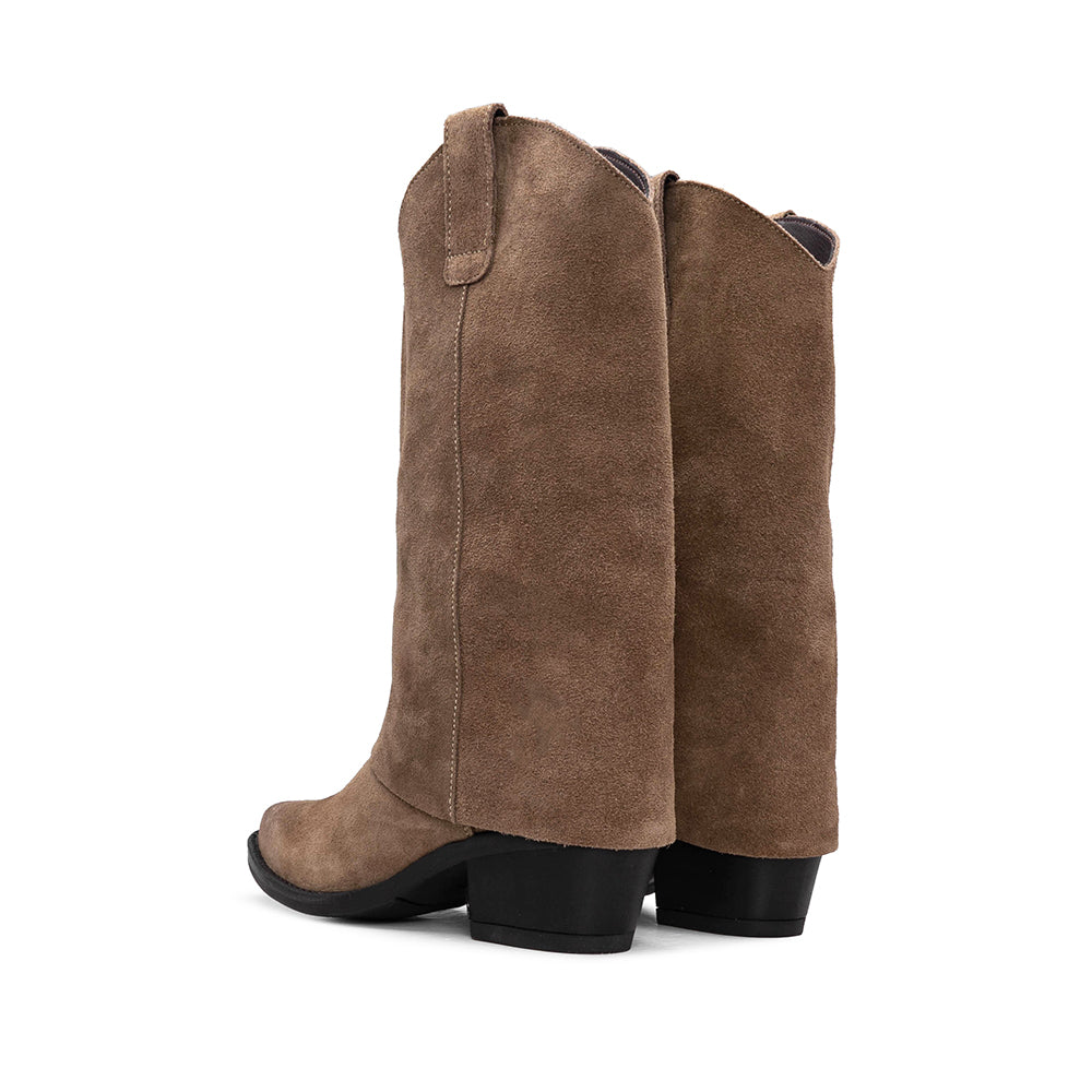 Bota Polaina Mulher Camurça Terra