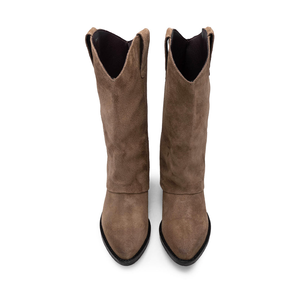 Bota Polaina Mulher Camurça Terra
