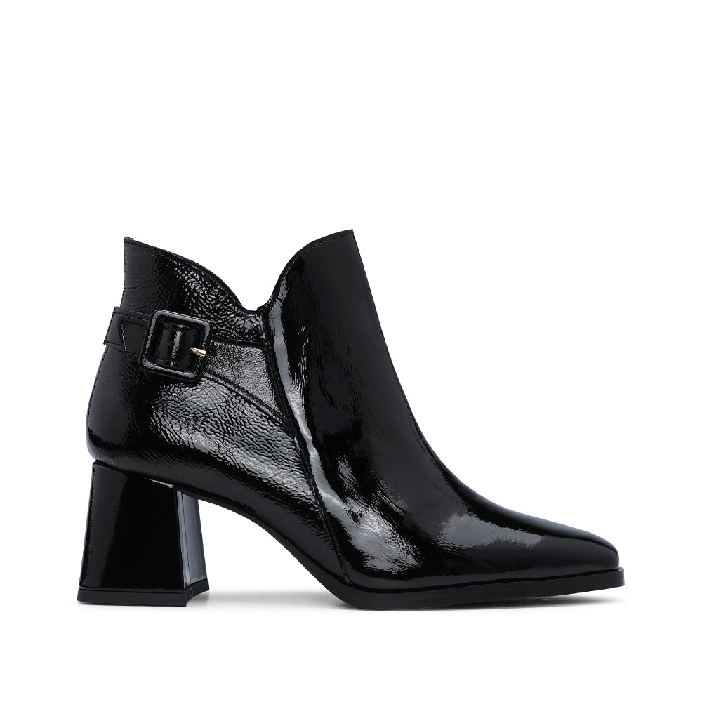 Botim Salto Alto Mulher Verniz Preto