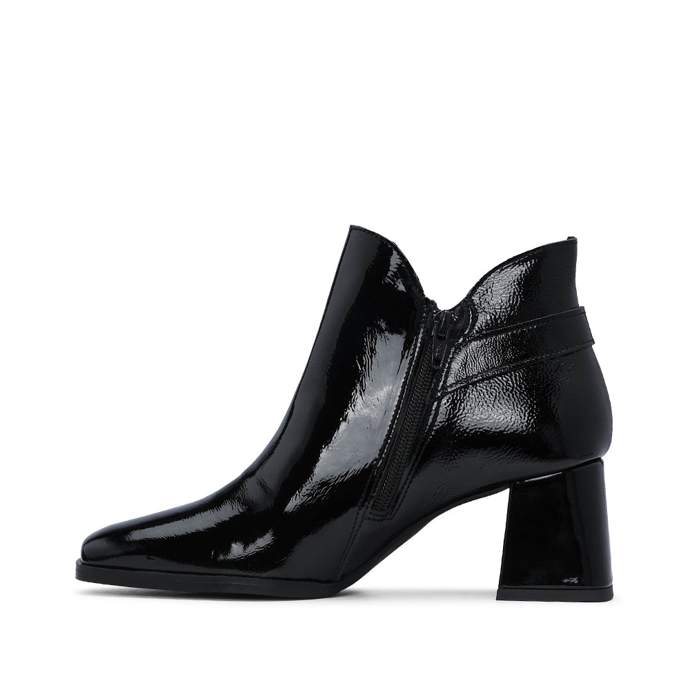 Botim Salto Alto Mulher Verniz Preto
