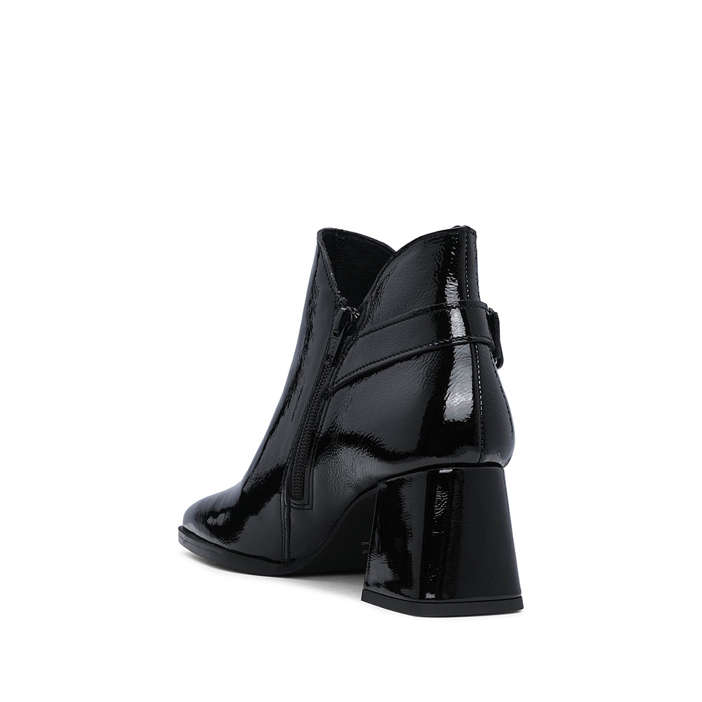Botim Salto Alto Mulher Verniz Preto