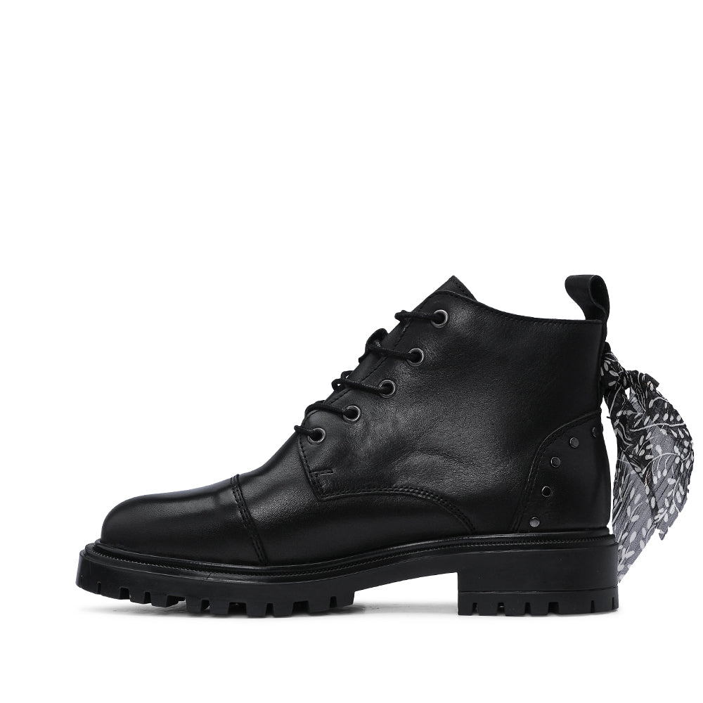 Botim Casual Mulher Pele Preto
