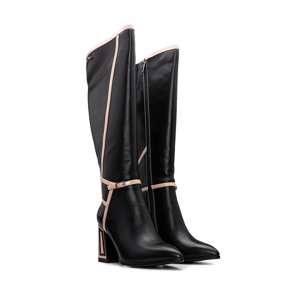 Bota Cano Alto Mulher Preto