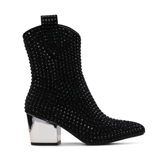 Bota Salto Médio Mulher Fantasia Preto