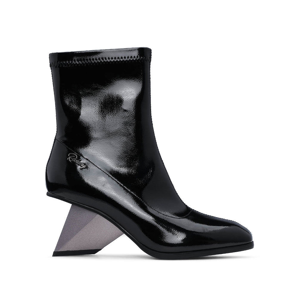 Bota Salto Alto Mulher Verniz Preto