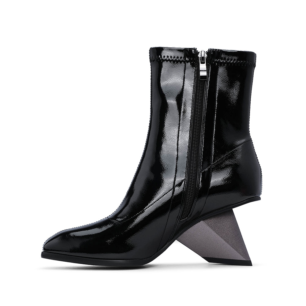 Bota Salto Alto Mulher Verniz Preto