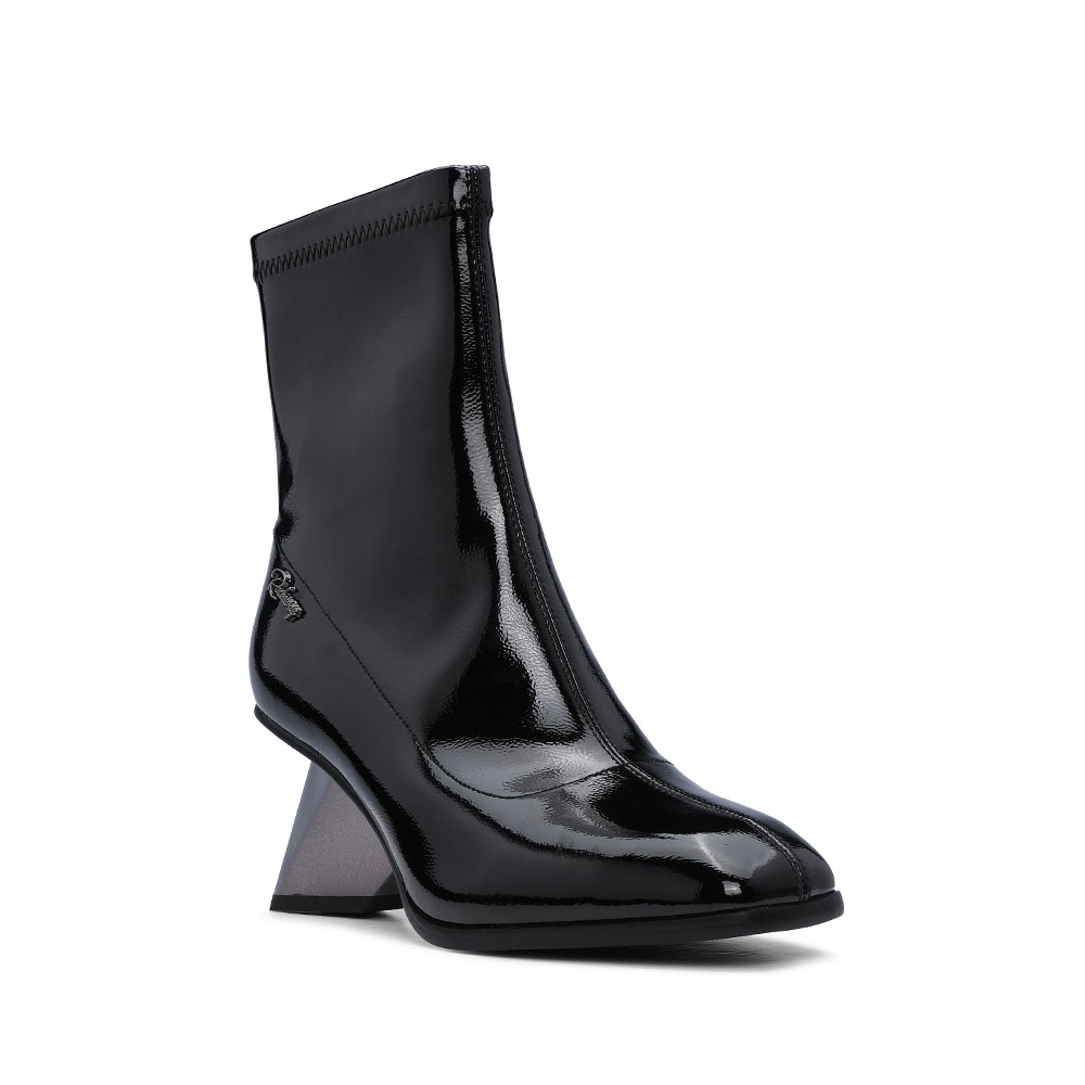 Bota Salto Alto Mulher Verniz Preto