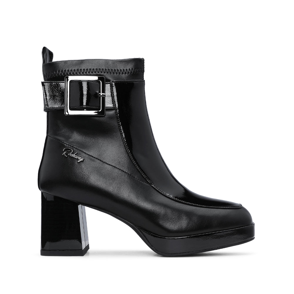 Bota Salto Alto Mulher Verniz Preto