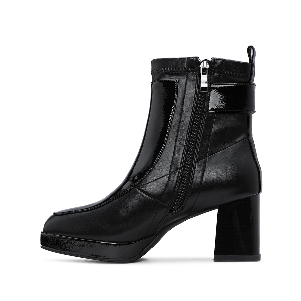 Bota Salto Alto Mulher Verniz Preto