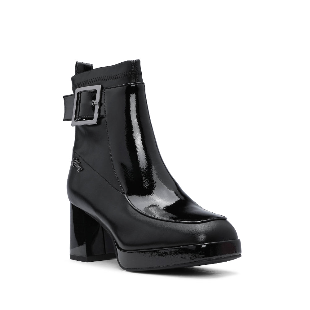 Bota Salto Alto Mulher Verniz Preto