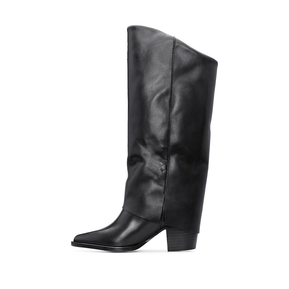 Bota Polaina Mulher Pele Preto