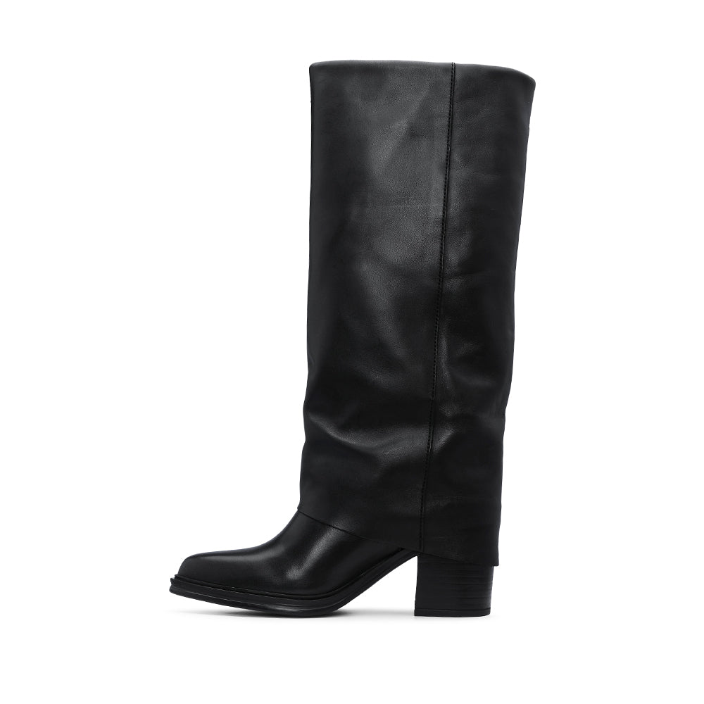 Bota Salto Médio Mulher Pele Preto