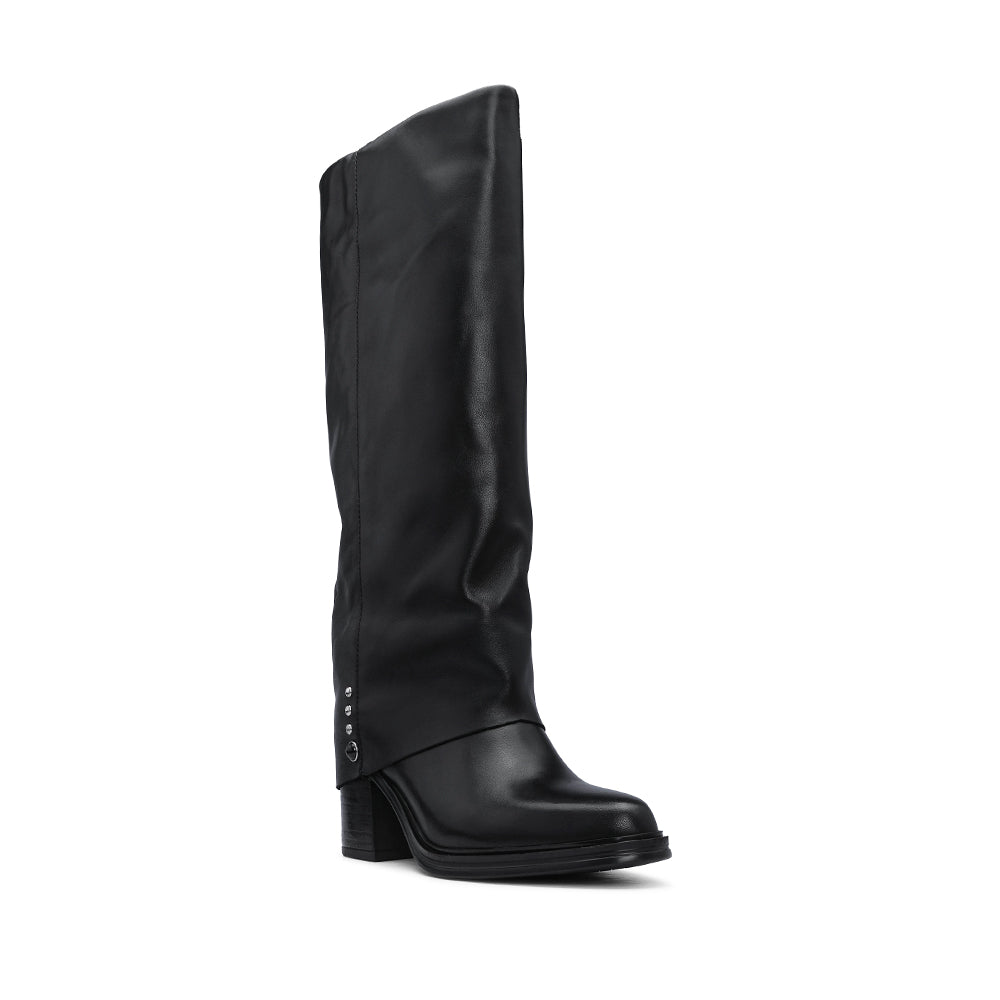 Bota Salto Médio Mulher Pele Preto