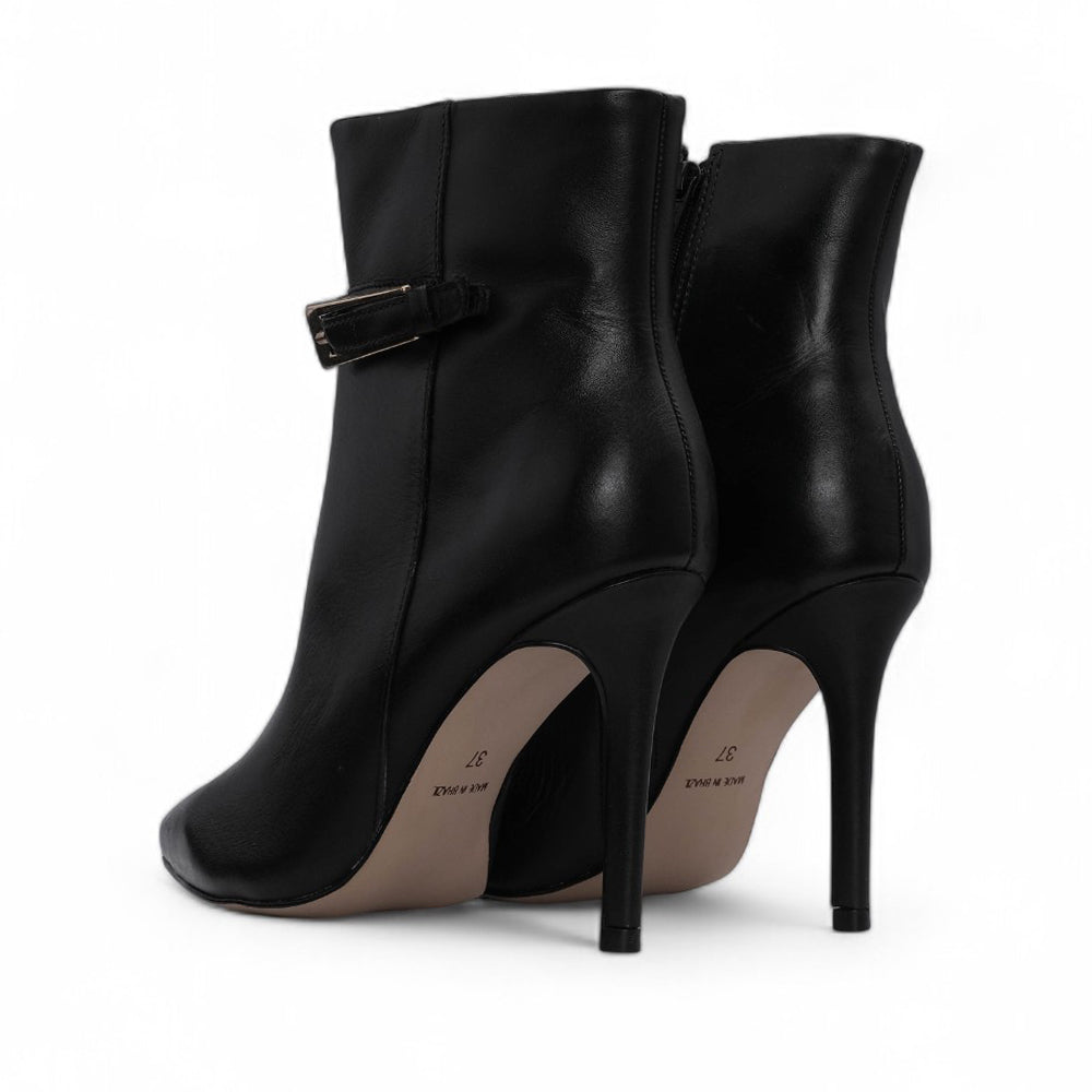 Bota Salto Alto Mulher Pele Preto