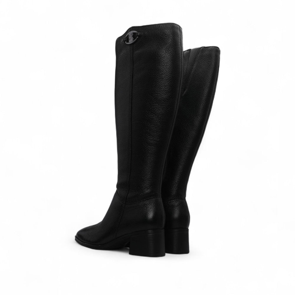 Bota Salto Médio Mulher Pele Preto