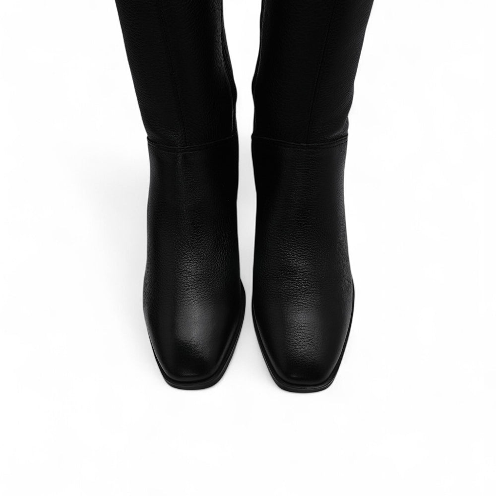 Bota Salto Médio Mulher Pele Preto
