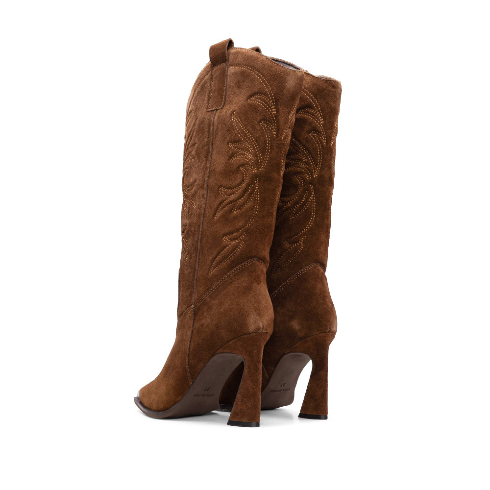 Bota Texana Mulher Camurça Camel
