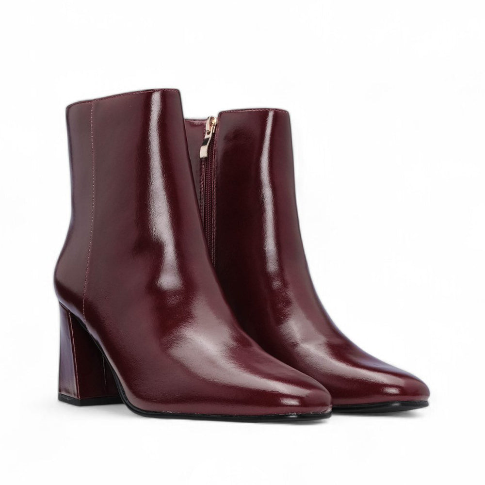 Botim Salto Alto Mulher Bordeaux