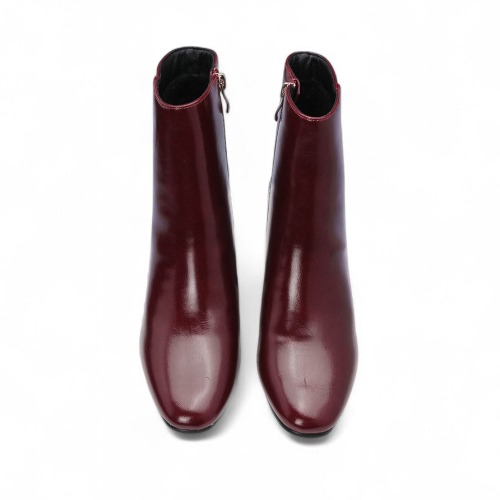 Botim Salto Alto Mulher Bordeaux