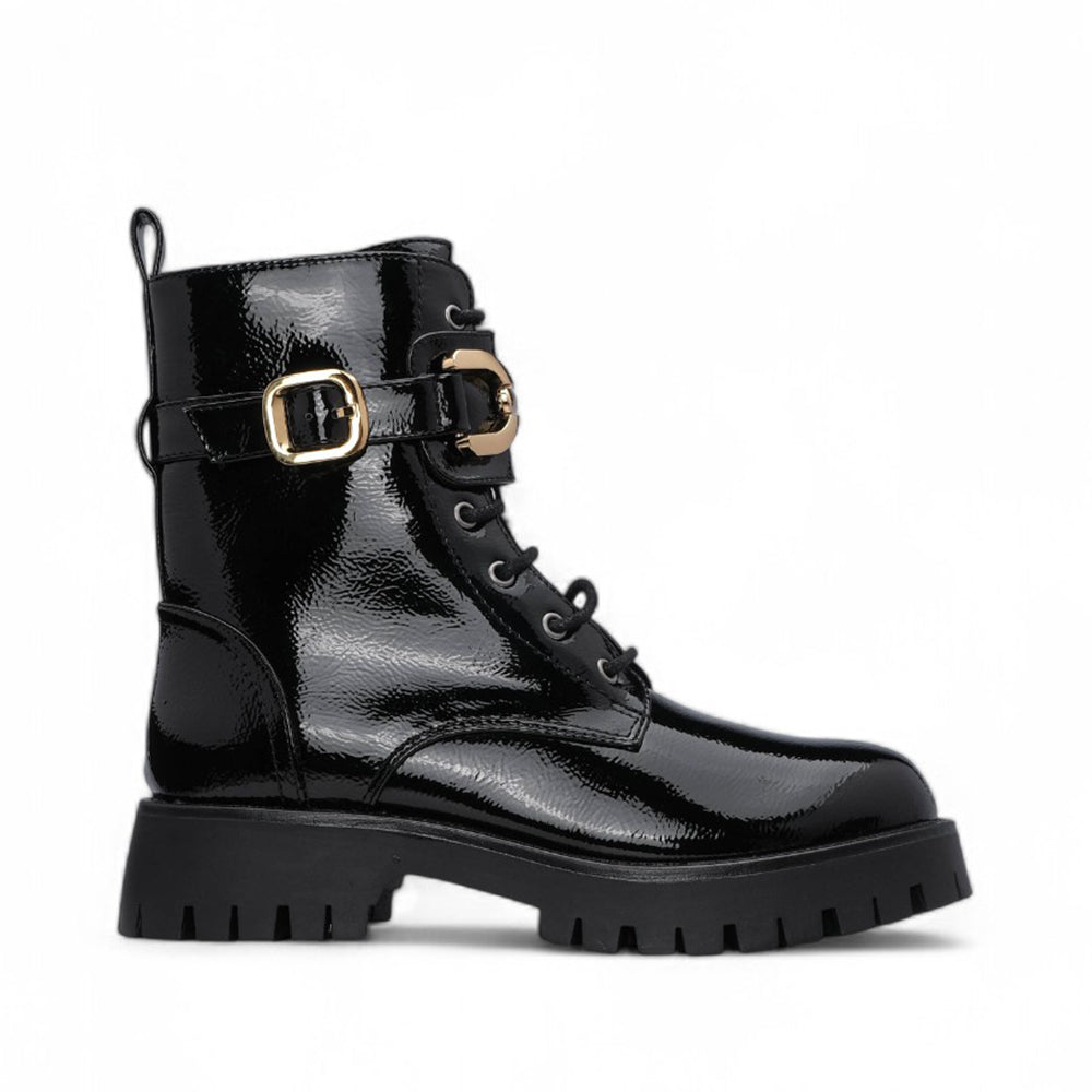 Bota Militar Mulher Verniz Preto