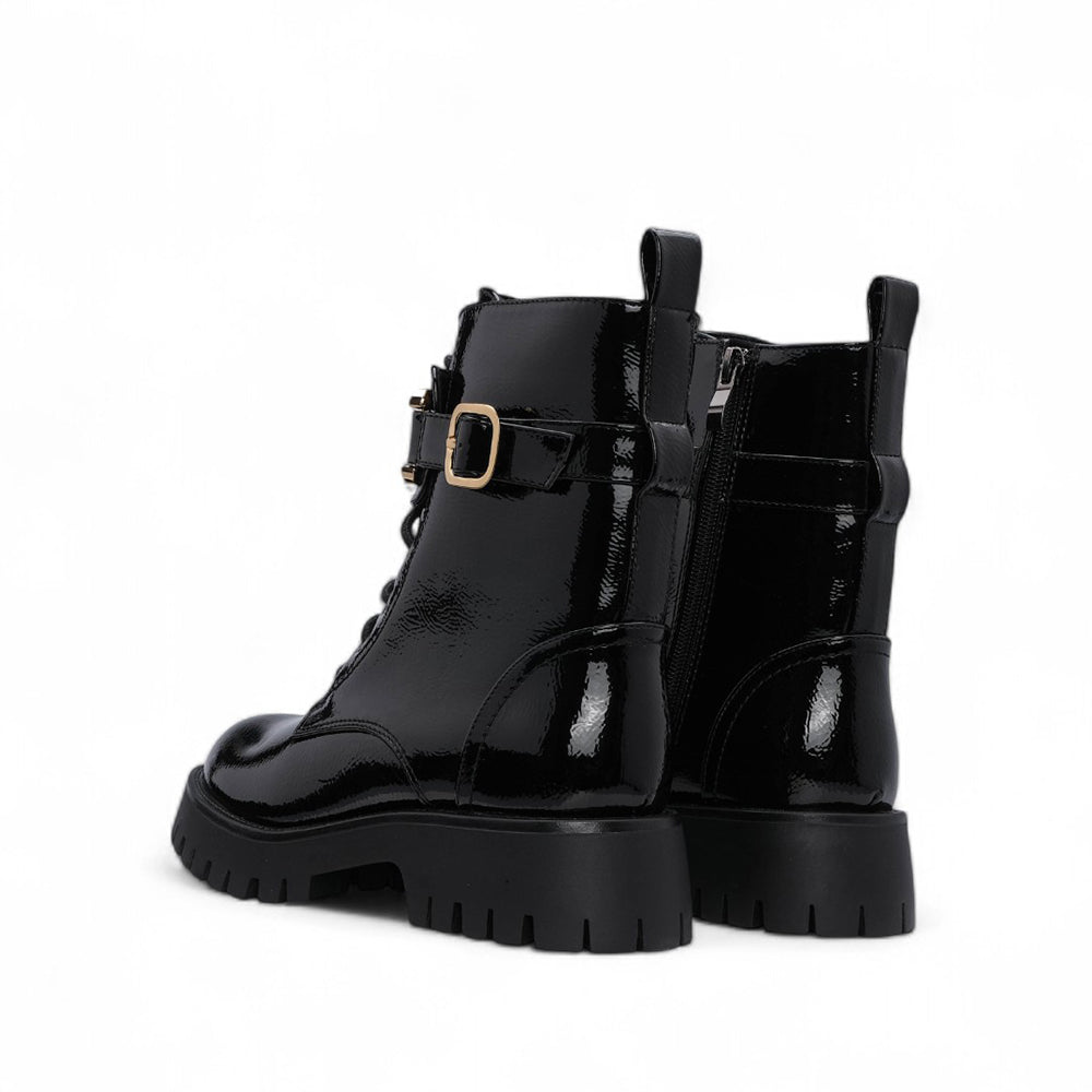 Bota Militar Mulher Verniz Preto