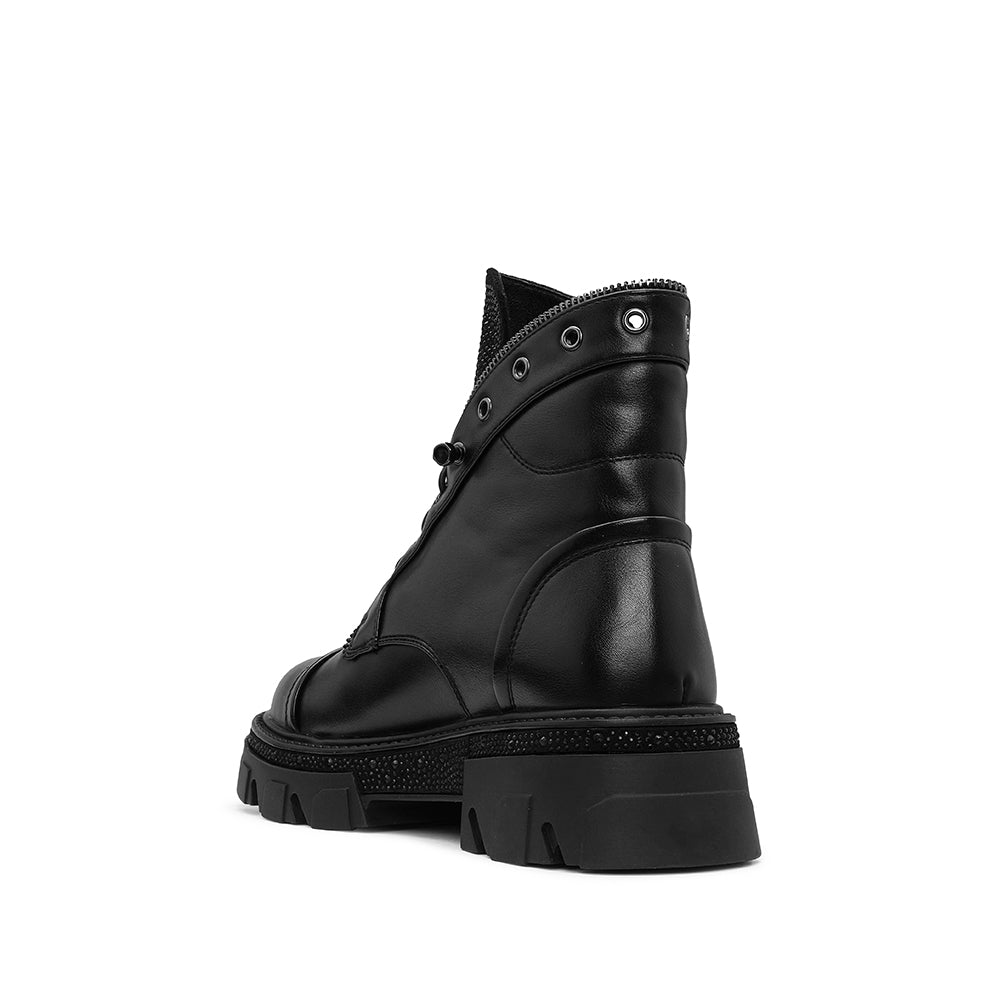 Bota Militar Mulher Pele Preto