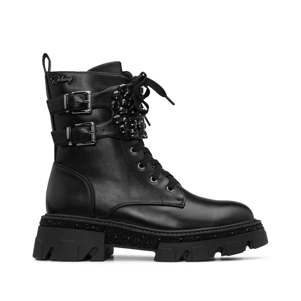Botim Casual Mulher Pele Preto