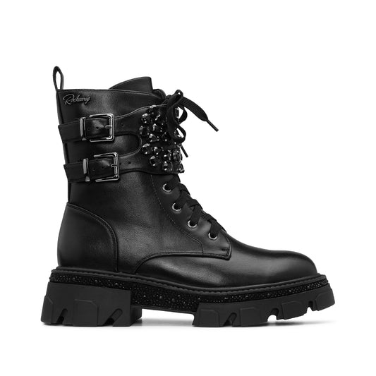 Botim Casual Mulher Pele Preto